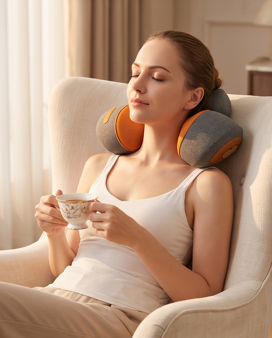 Oreiller Massant Cervical – Chaleur & Vibration